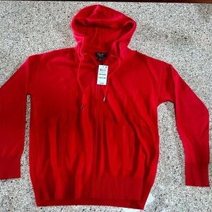 Charter club cashmere red hoodie style sweater. Brand new!